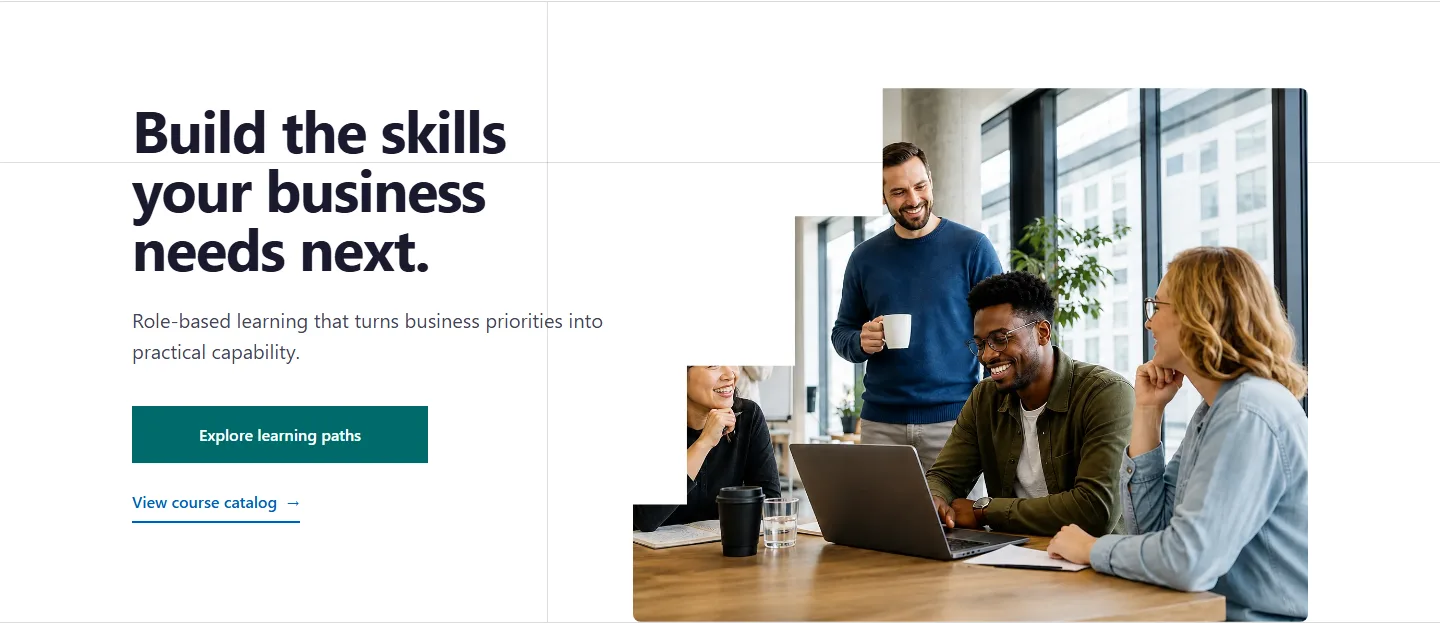 Enterprise Skills Hero block screenshot