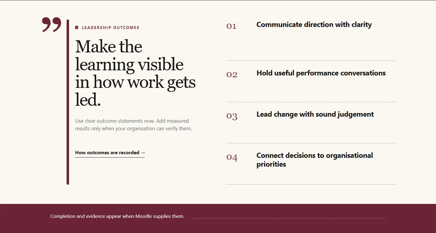 Leadership Outcomes block screenshot