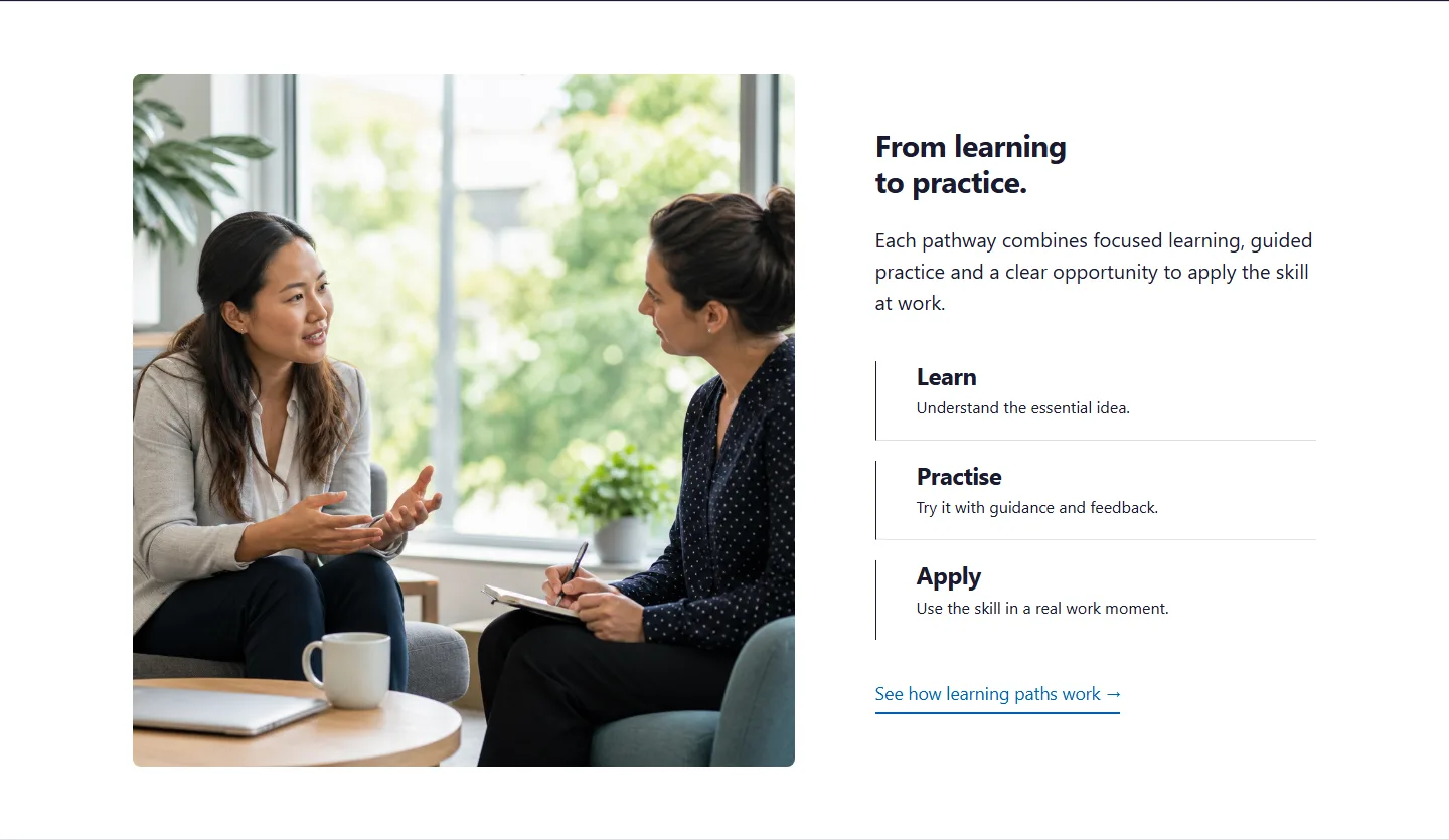 Learning in Practice block screenshot