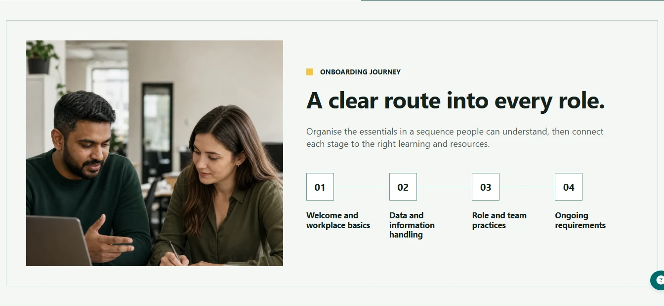 Onboarding Journey block screenshot