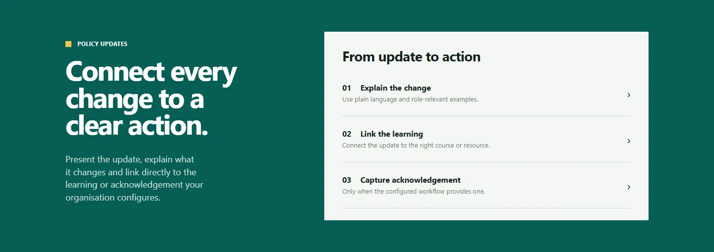 Policy Updates block screenshot