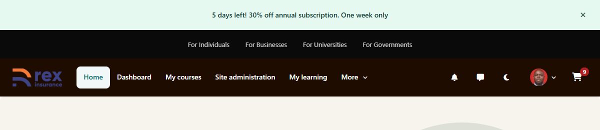 Course Marketplace Header navigation style