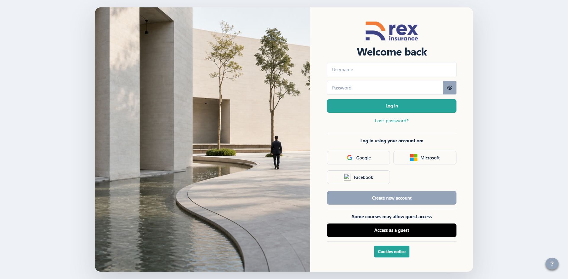 Editorial Campus Moodle login layout