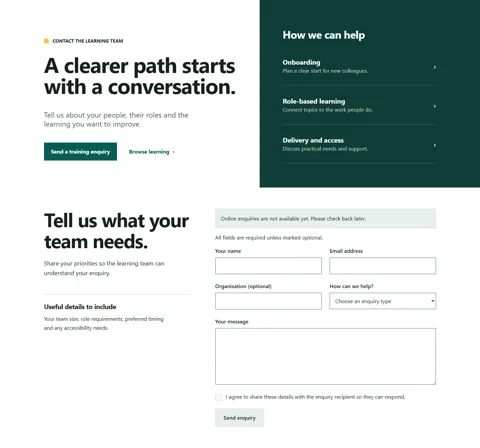 Compliance & Onboarding — Contact template preview