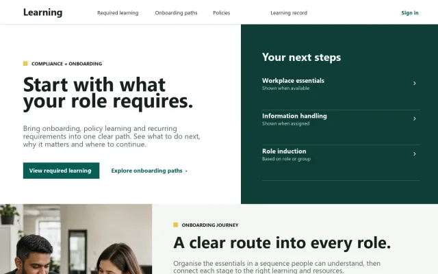 Compliance and Onboarding template preview