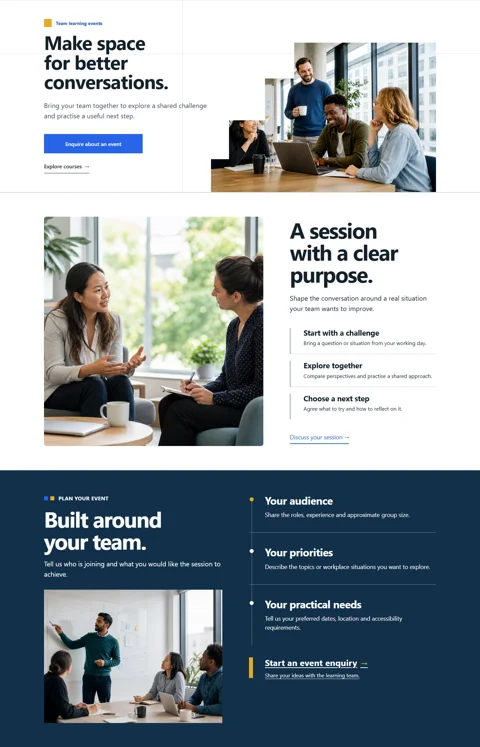 Enterprise Skills Hub — Event template preview