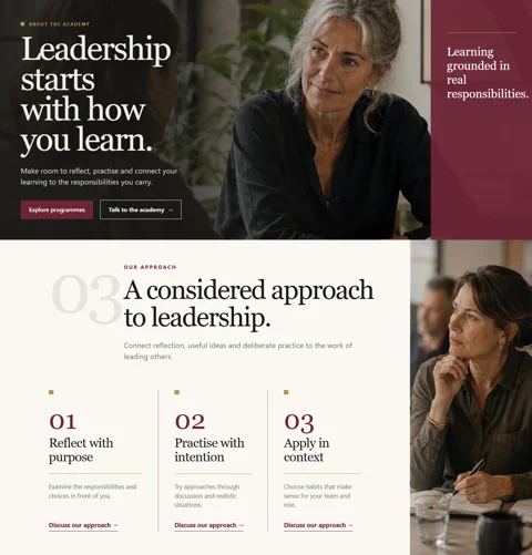 Leadership Academy — About template preview