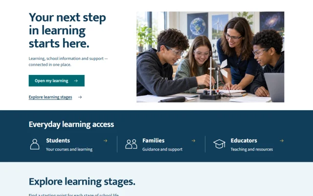 District Learning Portal template preview