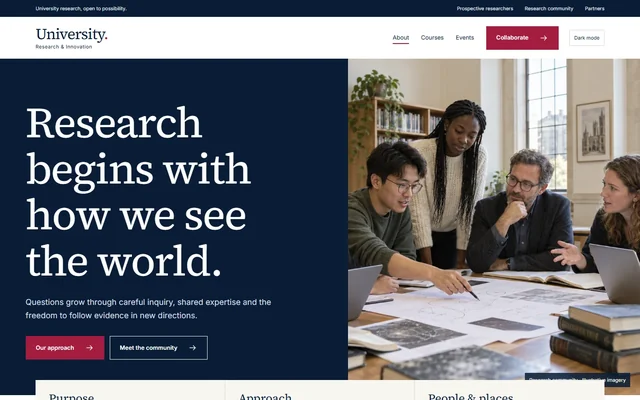 About Research & Innovation template preview