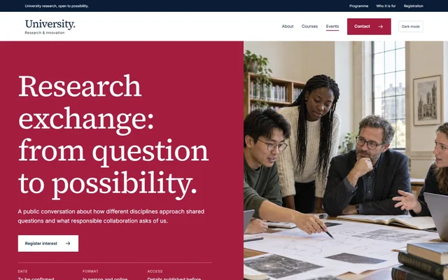 Research Event template preview